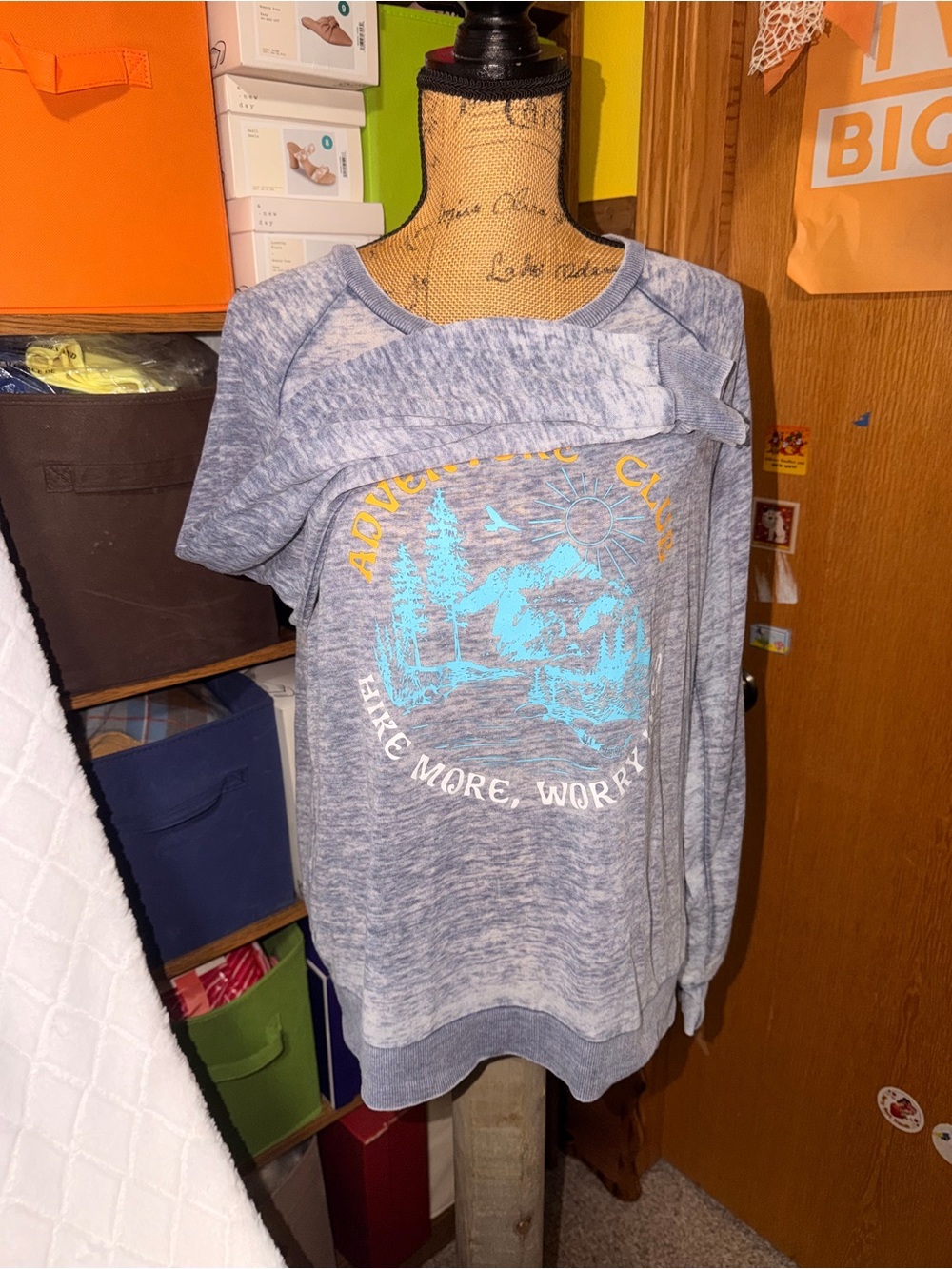 Blue Graphic Adventure Crewneck Sweatshirt - Women's Sweater - Picture 3 of 8